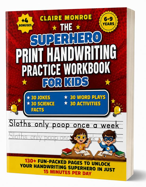 The Superhero Handwriting Workbook for Kids Ages 6–9