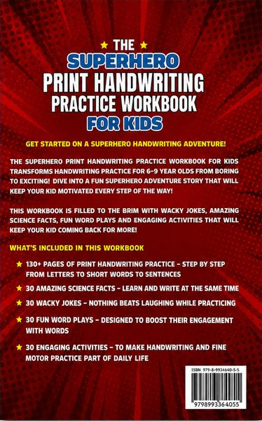The Superhero Handwriting Workbook for Kids Ages 6–9